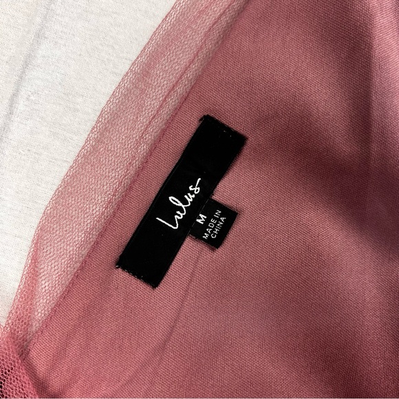 Lulus Sweet Goddess Mauve Mesh Pleated Sleeveless Midi Dress M - Picture 5 of 8